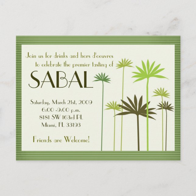 SABAL :: Miami Invitation Postcard (Front)