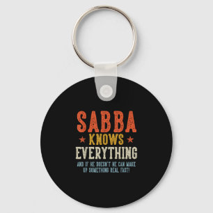 Sabba knows everything father's day retro vintage  key ring