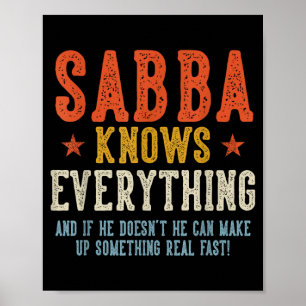 Sabba knows everything father's day retro vintage  poster