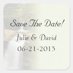 Sabbaday Falls Wedding Save The Date Stickers