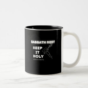 Sabbath Rest Keep It Holy Graphic Design Two-Tone Coffee Mug