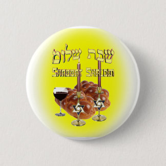 Sabbath Table, Shabbat Shalom 6 Cm Round Badge