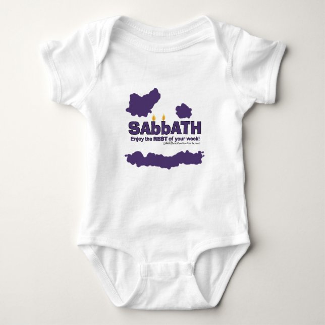 Sabbath with Candles- Enjoy the REST of Your Week Baby Bodysuit (Front)