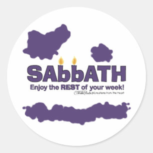 Sabbath with Candles- Enjoy the REST of Your Week Classic Round Sticker