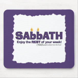 Sabbath with Candles- Enjoy the REST of Your Week Mouse Pad