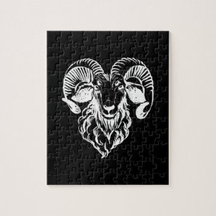 Sabbatic Baphomet Goat Evil Satanic Jigsaw Puzzle