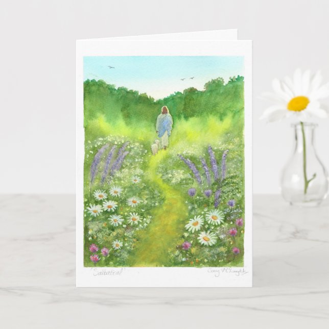 'Sabbatical' Watercolour Art Card, left blank Card (Small Plant)