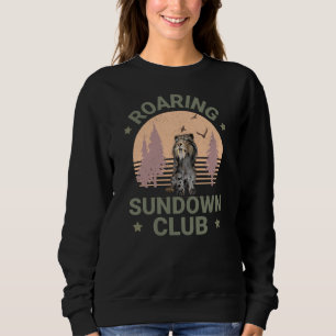 Sabertooth Tiger Retro Forest Sunset Club Sweatshirt