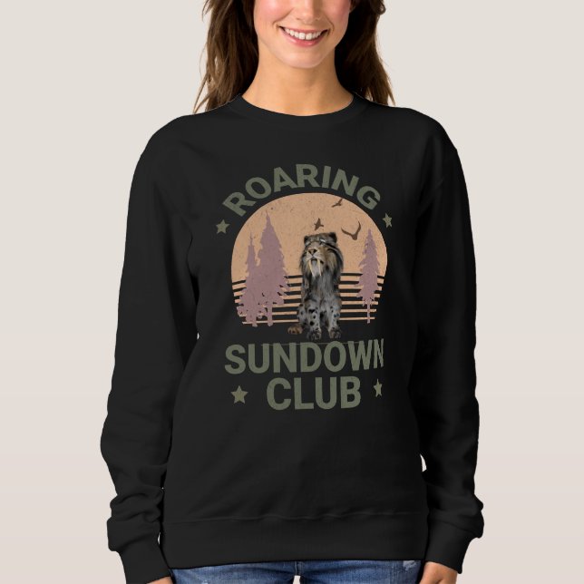 Sabertooth Tiger Retro Forest Sunset Club Sweatshirt (Front)