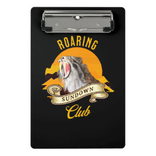 Sabertooth Tiger Retro Sunset Adventure Club Mini Clipboard