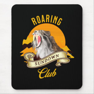 Sabertooth Tiger Retro Sunset Adventure Club Mouse Pad