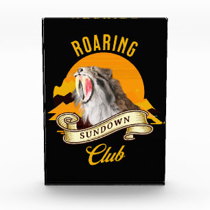 Sabertooth Tiger Retro Sunset Adventure Club Photo Block