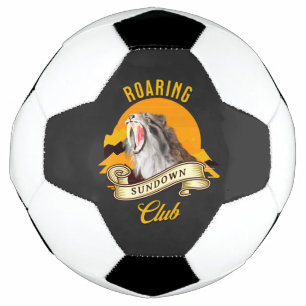 Sabertooth Tiger Retro Sunset Adventure Club Soccer Ball