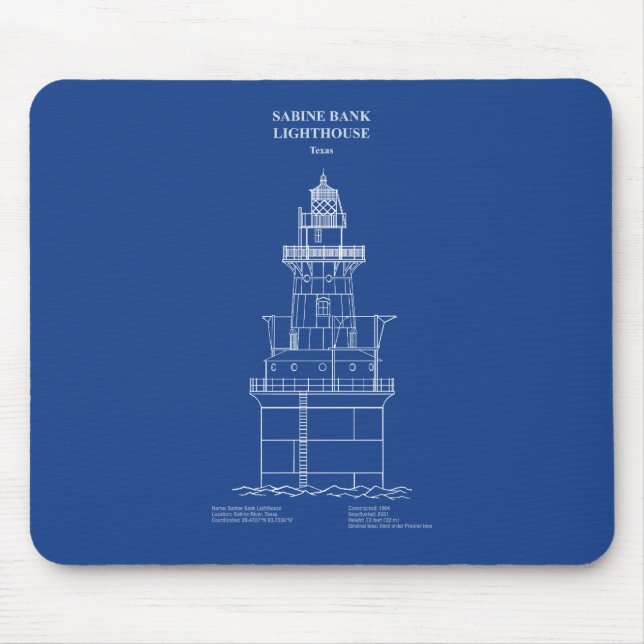 Sabine Bank Lighthouse - Texas – AD Mouse Pad (Front)
