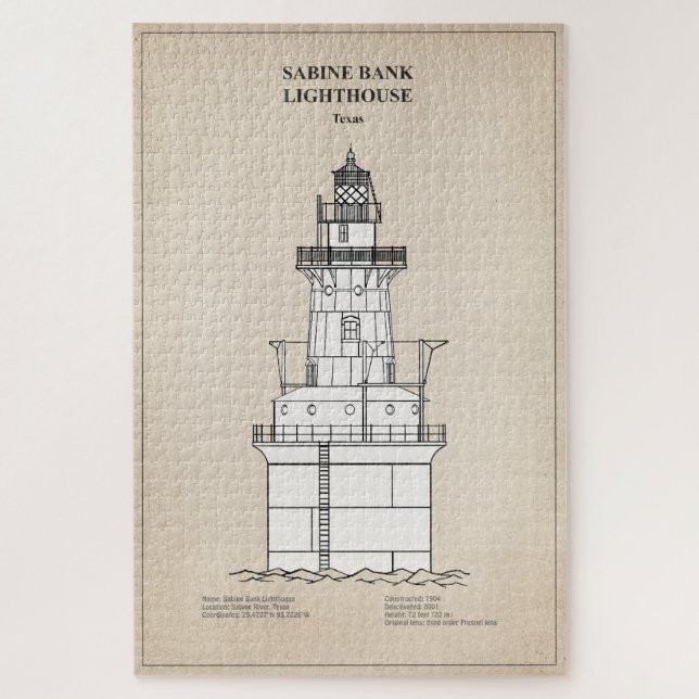 Sabine Bank Lighthouse - Texas - SBD Jigsaw Puzzle (Vertical)