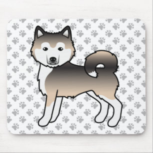 Sable Alaskan Malamute Cute Cartoon Dog Mouse Pad