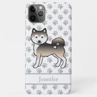 Sable Alaskan Malamute Cute Cartoon Dog & Name