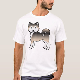Sable Alaskan Malamute Cute Cartoon Dog T-Shirt