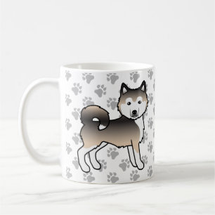 Sable Alaskan Malamute Cute Dog & Paws Coffee Mug