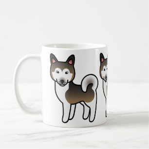 Sable And White Alaskan Malamute Dog Illustration Coffee Mug