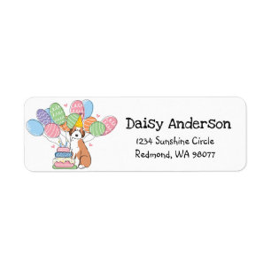 Sable Aussiedoodle Birthday Return Address Label