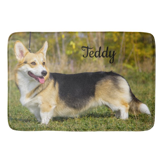 Sable Cardigan Welsh Corgi Dog Bath Mat (Front)