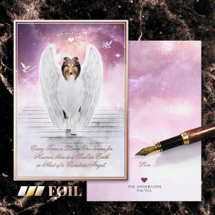 Sable Collie Angel - Pet Loss Sympathy Foil Card