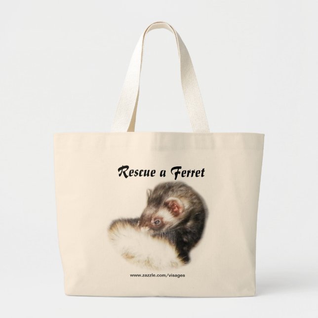 Sable Ferret Picture Large Tote Bag (Front)