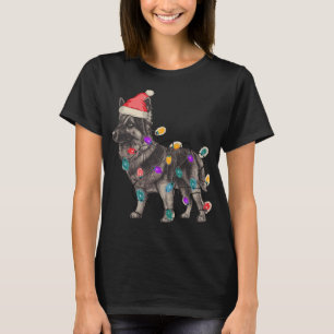 SABLE GERMAN SHEPHERD WITH SANTA CLAUS HAT CHRISTM T-Shirt