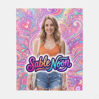 Sable Noon Beauty Pose #1 With Colourful Backgroun Fleece Blanket