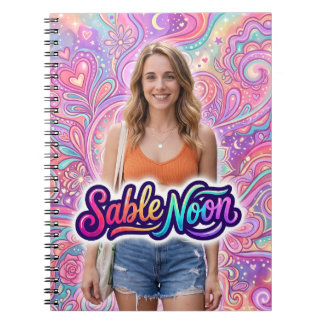 Sable Noon Beauty Pose #1 With Colourful Backgroun Notebook