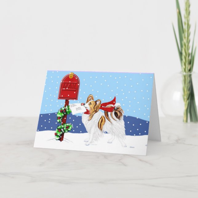 Sable Papillon Christmas Mail Holiday Card (Front)