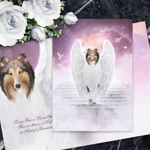 Sable Rough Collie Angel - Pet Loss Condolence Card