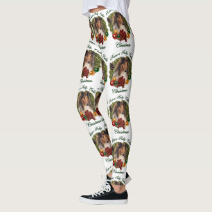 Sable Rough Collie Christmas Leggings