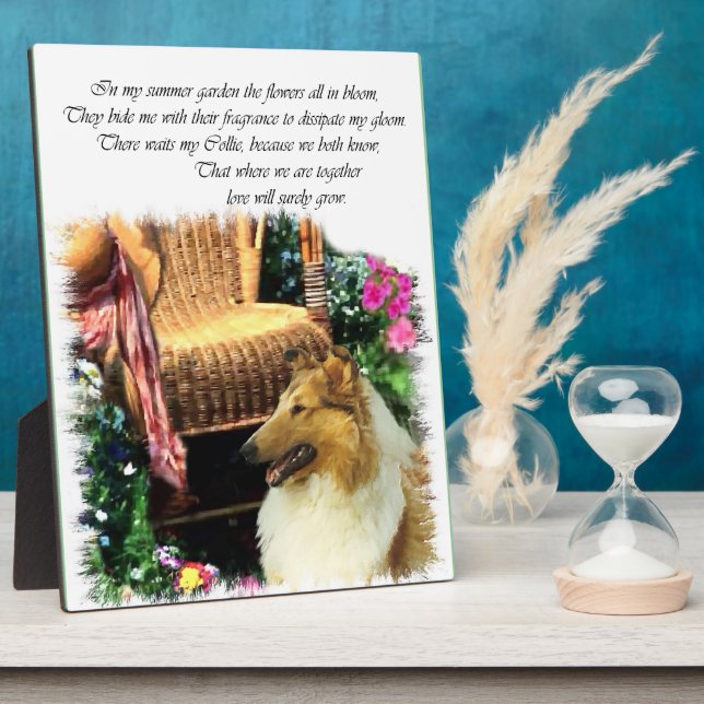 Sable Rough Collie Where Love Grows Plaque (Side)