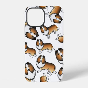 Sable Shetland Sheepdog Cartoon Dog Pattern iPhone 12 Case