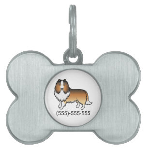 Sable Shetland Sheepdog Dog & Phone Number Pet ID Tag