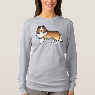 Sable Shetland Sheepdog Sheltie Cartoon Dog T-Shirt
