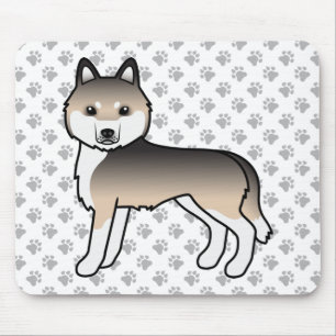 Sable Siberian Husky Cute Cartoon Dog Mouse Pad
