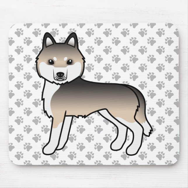 Sable Siberian Husky Cute Cartoon Dog Mouse Pad (Front)