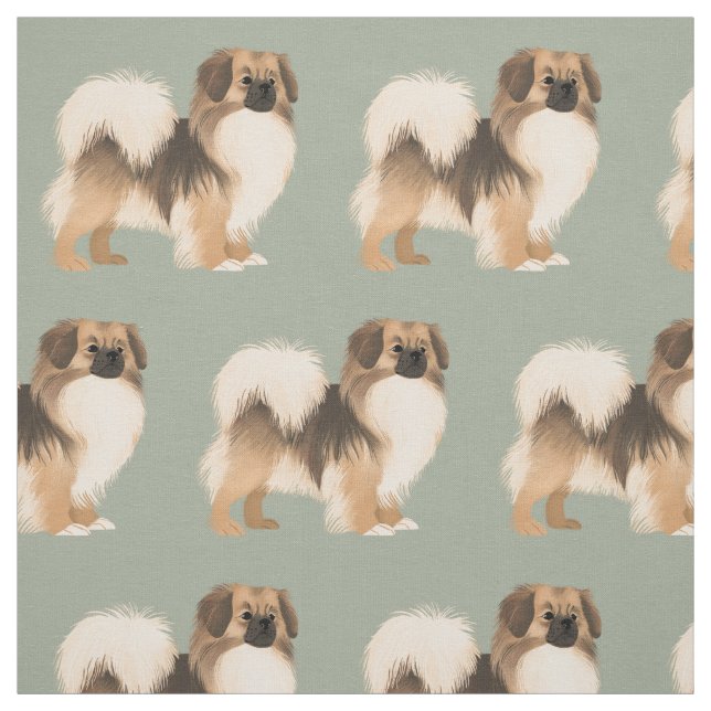 Sable Tibetan Spaniel Fabric (Swatch)
