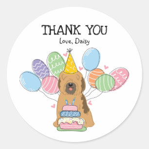 Sable Tibetan Terrier Birthday Favour Tags Sticker