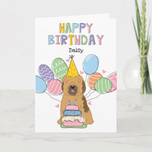Sable Tibetan Terrier Dog Birthday Party Card