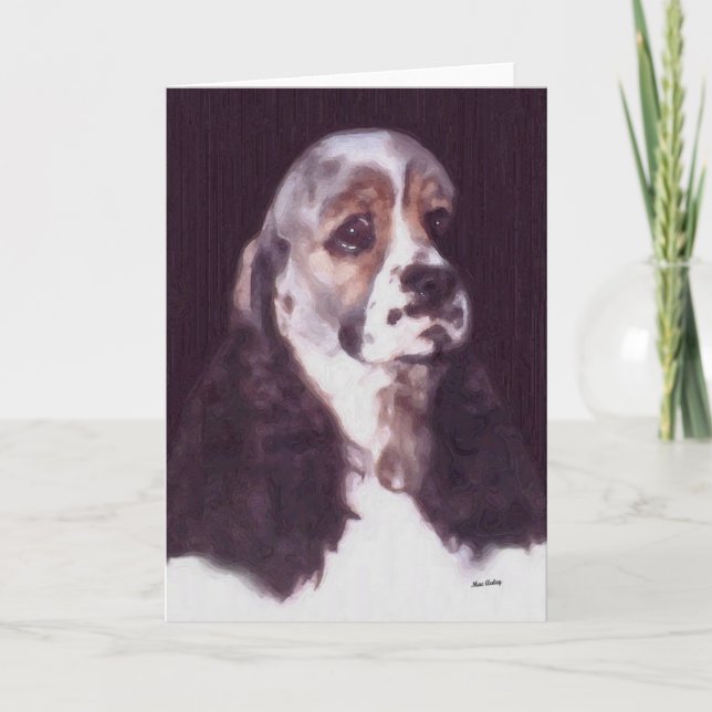 Sable/White Cocker Spaniel greeting card (Front)