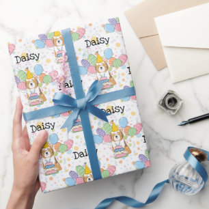 Sable White Tibetan Terrier Dog Birthday Wrapping Paper