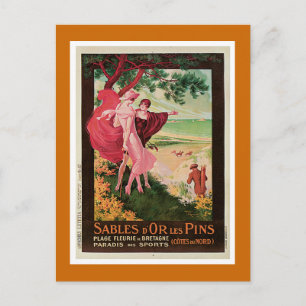 Sables D'Or Les Pins, France Vintage Postcard