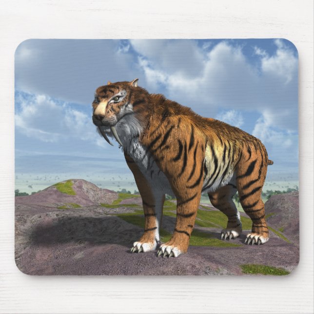 Sabre Tooth Tiger Mouse Pad (Front)
