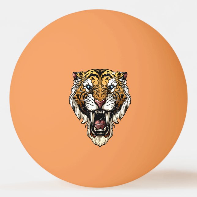 Sabre Tooth Tiger Ping Pong Ball (Front)