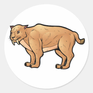 Sabre Toothed Cat Classic Round Sticker