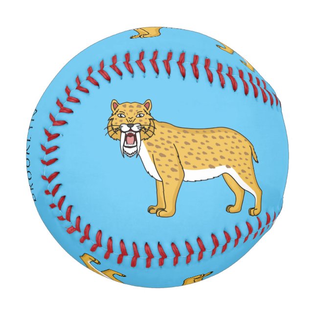 Sabre-toothed tiger illustration baseball (Front Left)
